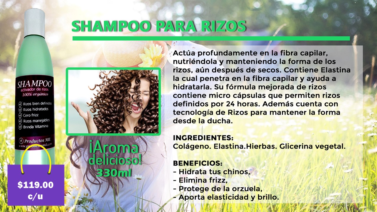 Shampoo para Rizos con Col&aacute;geno y Elastina en Monterrey